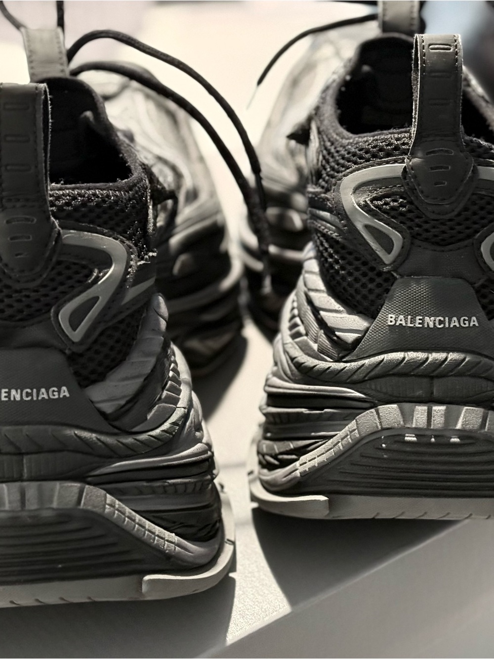 Balenciaga Gray and Black Men's Platform Sneakers - Picture 3 of 6
